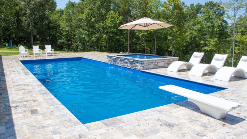 The Celebration Rectangle Fiberglass Swimming Pool Imagine Pools