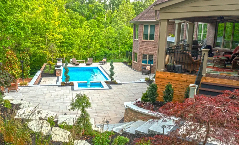 A Stunning Fiberglass Pool Installation by Werbrich’s Landscaping in Loveland, Ohio