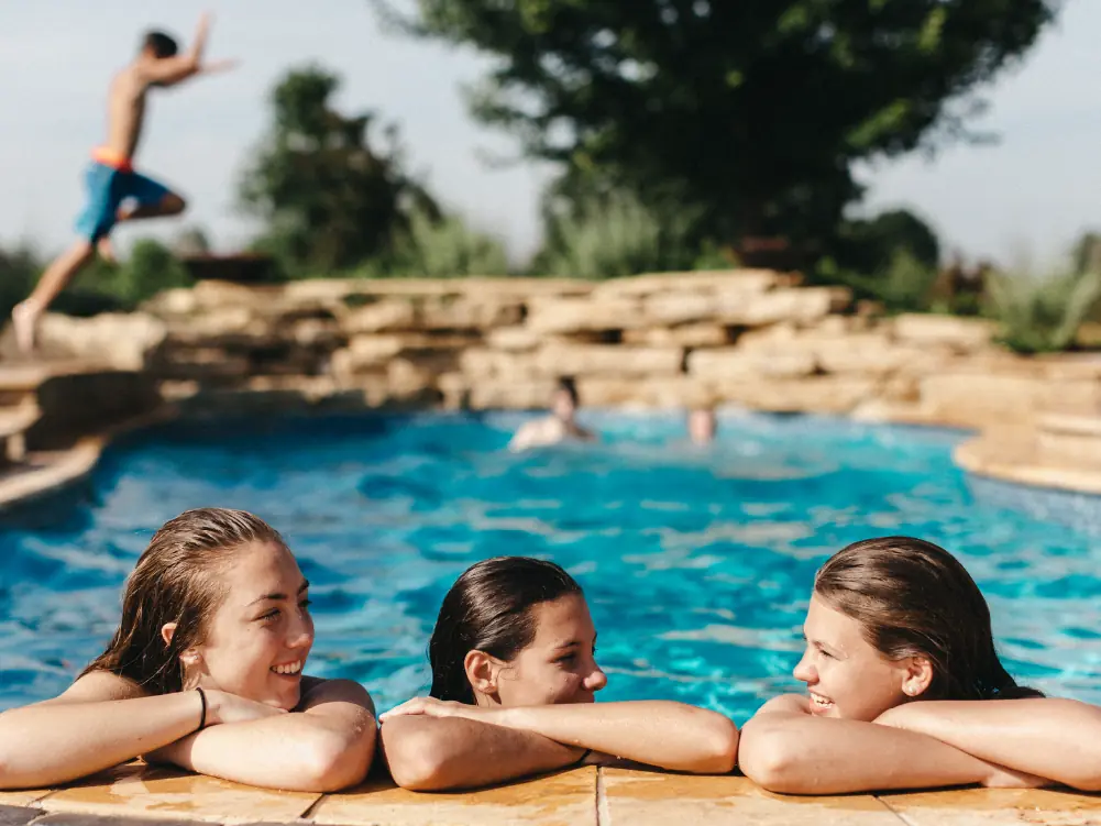 Benefits of poolside living: family bonding time