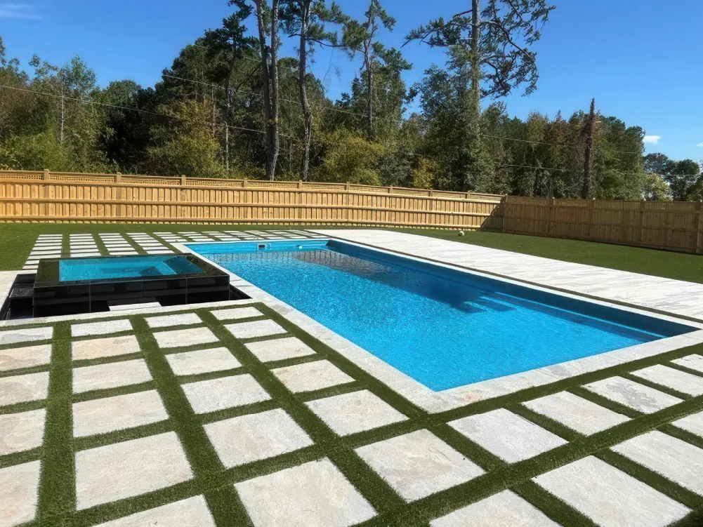 The Imagine Pools Pool of the Month October 2024 showcases an Illusion 35’ in Reef Blue