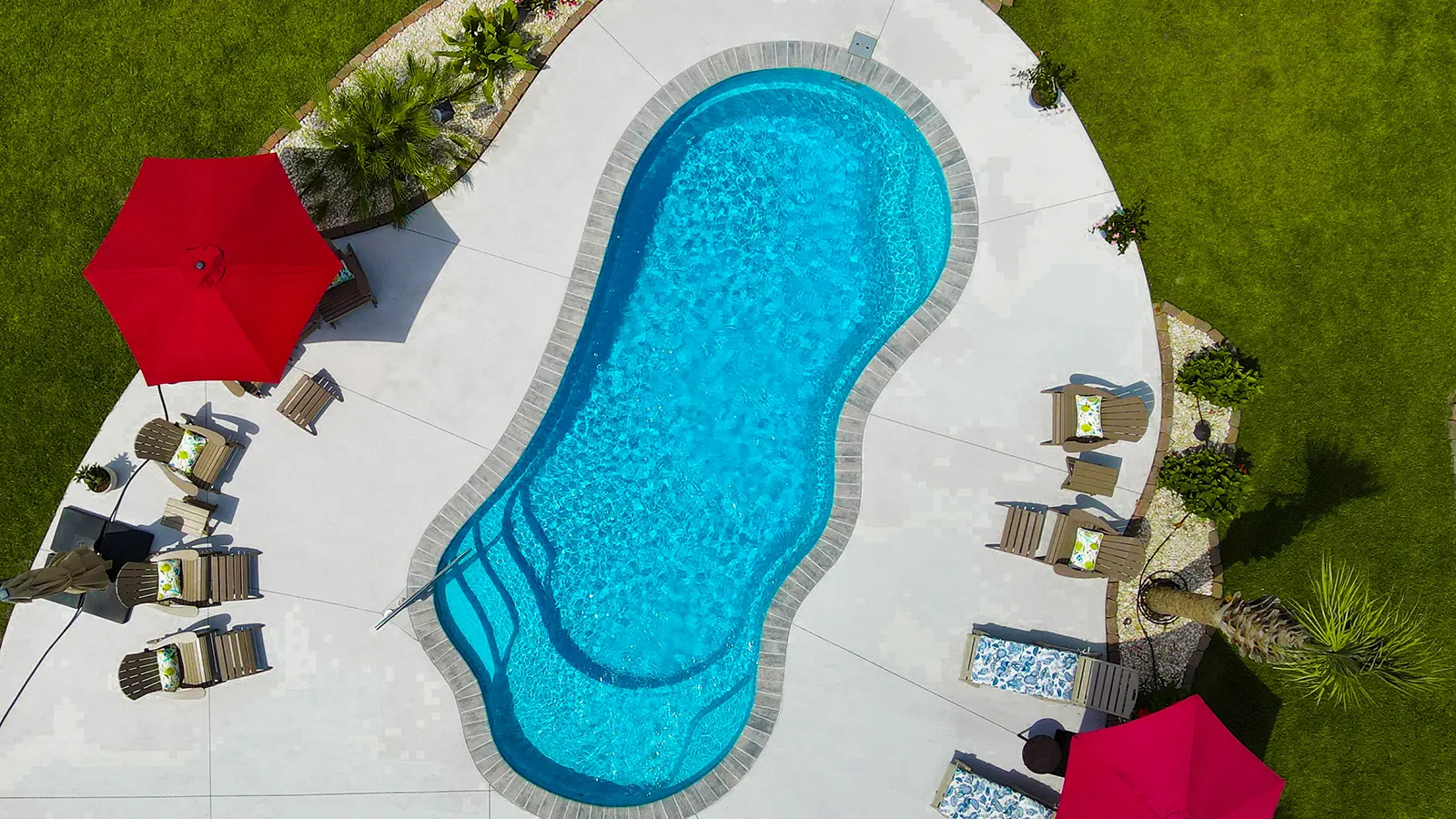 DJI_0822 Imagine Pools Fantasy Fiberglass Pool sunny day