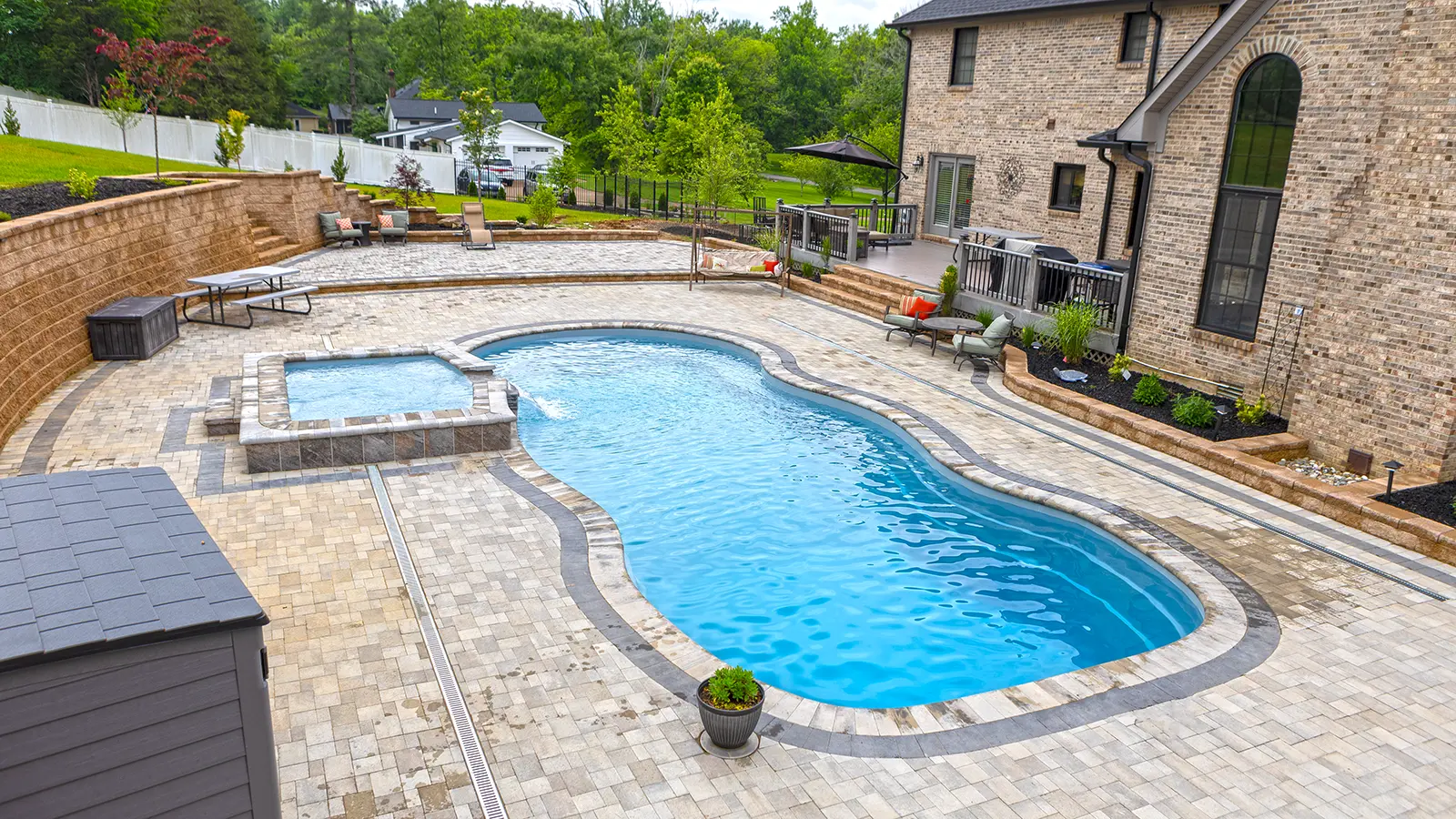 Imagine Pools Elation Fiberglass Pool freeform shape