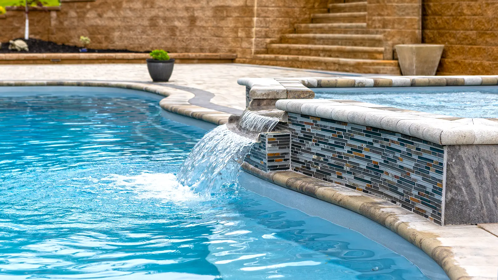 Imagine Pools Elation Fiberglass Pool gorgeous spa