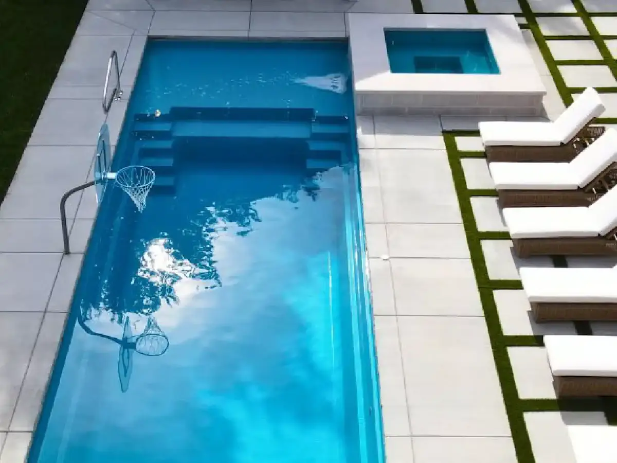 The Freedom 38 with splash pad by Imagine Pools.