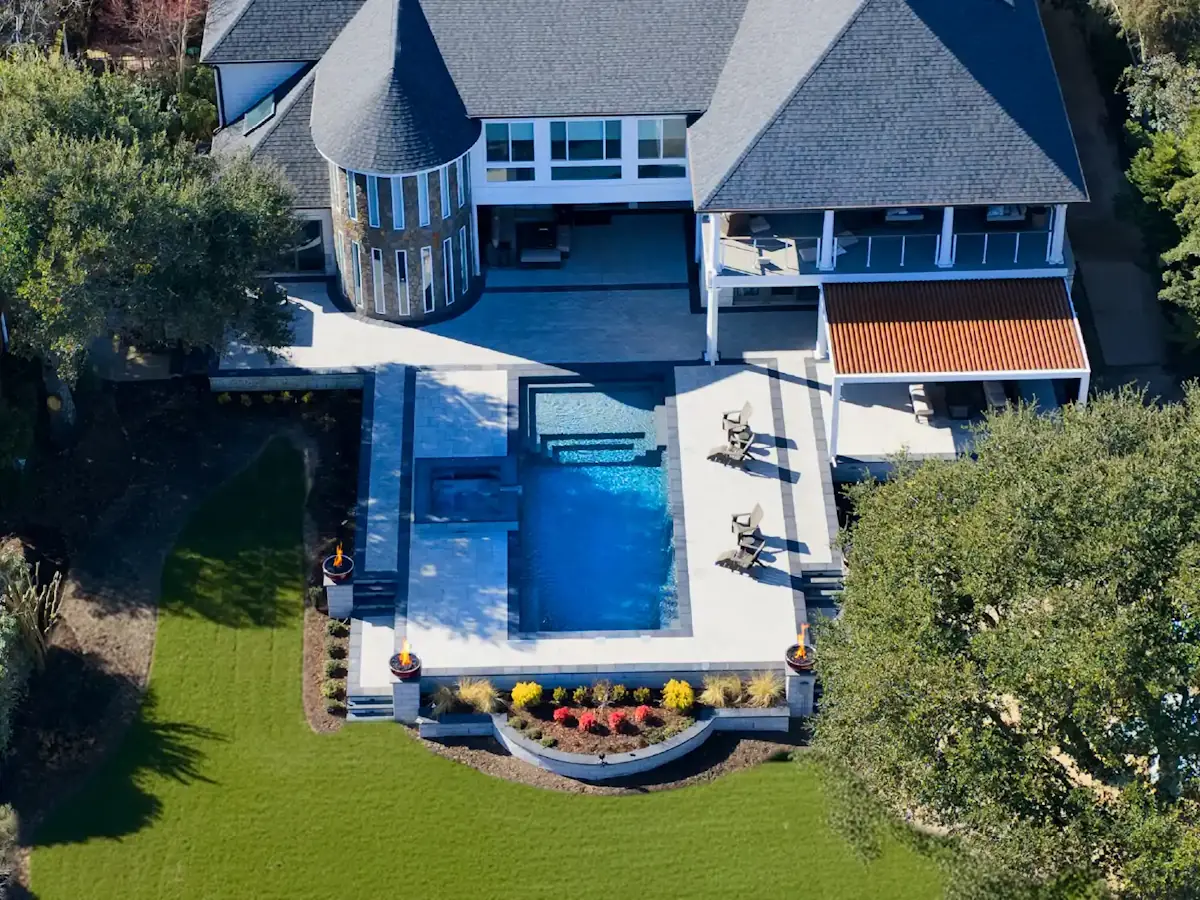 The Illusion 40 backyard pool in Storm Grey color