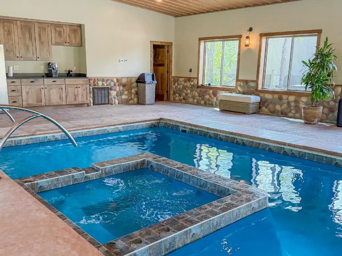 The Exquisite 40 fiberglass inground swimming pool in Reef Blue